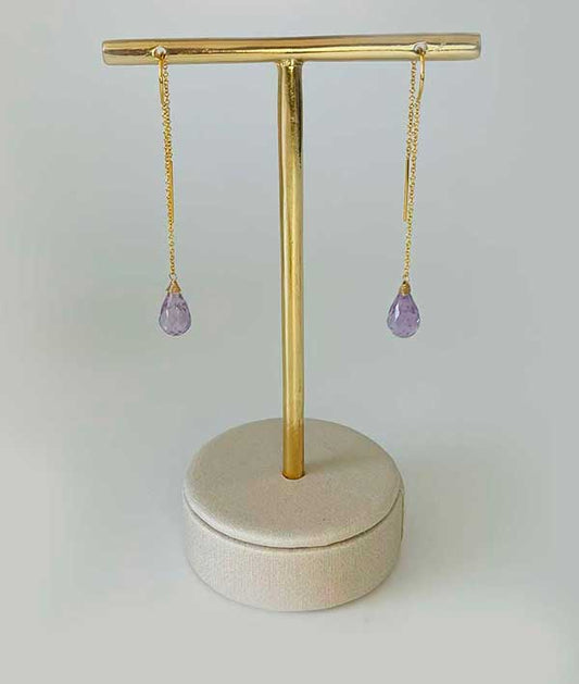 Small Teardrop Of Joy Amethyst Earrings