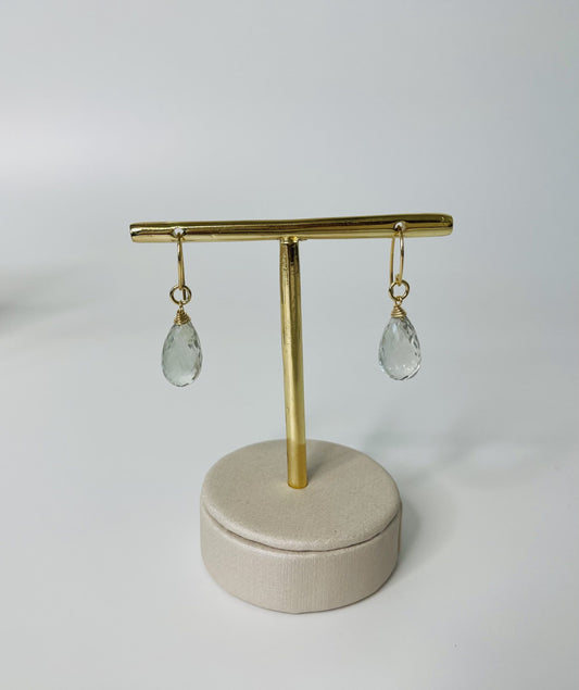 Teardrop Of Joy Green Amethyst Earrings