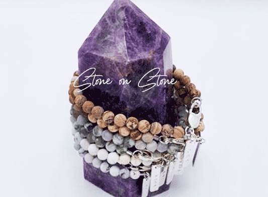 STONE BRACELETS WITH 950 SILVER CHARMS